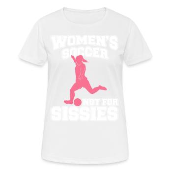 Soccer féminin, Soccer féminin, Soccer féminin - T-shirt respirant Femme - blanc - Devant - AI Model Female 172 dark (172cm)