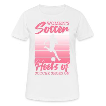 Soccer féminin, Soccer féminin, Soccer féminin - T-shirt respirant Femme - blanc - Devant - AI Model Female 172 dark (172cm)