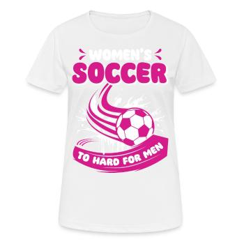 Soccer féminin, Soccer féminin, Soccer féminin - T-shirt respirant Femme - blanc - Devant - AI Model Female 172 dark (172cm)