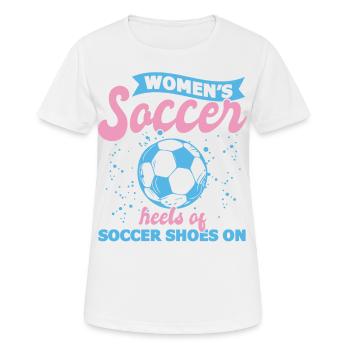 Soccer féminin, Football féminin, Football féminin - T-shirt respirant Femme - blanc - Devant - AI Model Female 172 dark (172cm)
