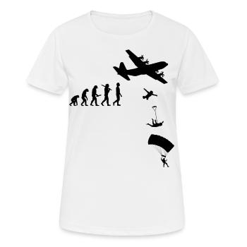 Parachute, Saut en parachute, Freefly, Parachutisme tête en bas - T-shirt respirant Femme - blanc - Devant - AI Model Female 172 dark (172cm)