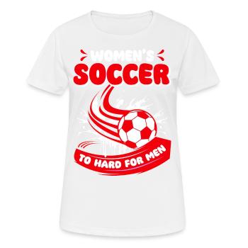 Soccer féminin, Football féminin, Football féminin - T-shirt respirant Femme - blanc - Devant - AI Model Female 172 dark (172cm)