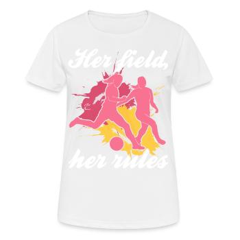Soccer féminin, Football féminin, Football féminin - T-shirt respirant Femme - blanc - Devant - AI Model Female 172 dark (172cm)