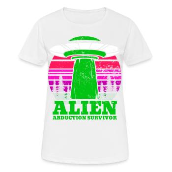 Alien, UFO, UAP, Space, Weltraum Flugobjekt - Frauen T-Shirt atmungsaktiv - Weiß - Vorne - AI Model Female 172 dark (172cm)