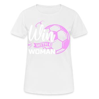 Soccer féminin, Football féminin, Football féminin - T-shirt respirant Femme - blanc - Devant - AI Model Female 172 dark (172cm)