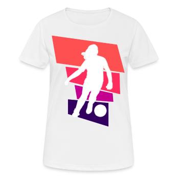Soccer féminin, Football féminin, Football féminin - T-shirt respirant Femme - blanc - Devant - AI Model Female 172 dark (172cm)