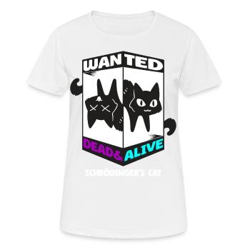Physique Quantum Nerd Dead Alive Le chat de Schrödinger - T-shirt respirant Femme - blanc - Devant - AI Model Female 172 dark (172cm)