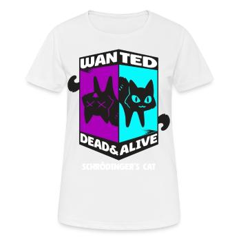 Physique Quantum Nerd Dead Alive Le chat de Schrödinger - T-shirt respirant Femme - blanc - Devant - AI Model Female 172 dark (172cm)