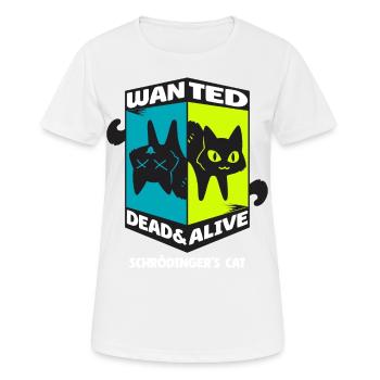 Physique Quantum Nerd Dead Alive Le chat de Schrödinger - T-shirt respirant Femme - blanc - Devant - AI Model Female 172 dark (172cm)