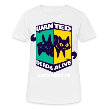 Physique Quantum Nerd Dead Alive Le chat de Schrödinger - T-shirt respirant Femme - blanc - Devant - AI Model Female 172 dark (172cm)