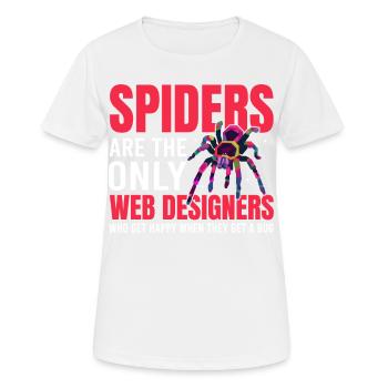 Tarentule Terrarium Amphibian Spider - T-shirt respirant Femme - blanc - Devant - AI Model Female 172 dark (172cm)