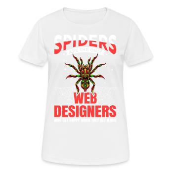 Tarentule Terrarium Amphibian Spider - T-shirt respirant Femme - blanc - Devant - AI Model Female 172 dark (172cm)
