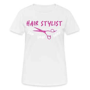 Coiffeur Coiffeur Coiffeur Coiffeur - T-shirt respirant Femme - blanc - Devant - AI Model Female 172 dark (172cm)