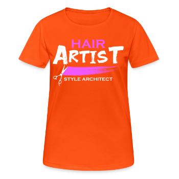Frisörin Haarstylist Friseursalon Barber Friseurim - Frauen T-Shirt atmungsaktiv - Neonorange - Vorne - AI Model Female 172 dark (172cm)