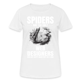 Tarentule Terrarium Amphibian Spider - T-shirt respirant Femme - blanc - Devant - AI Model Female 172 dark (172cm)