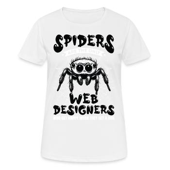 Tarentule Terrarium Amphibian Spider - T-shirt respirant Femme - blanc - Devant - AI Model Female 172 dark (172cm)