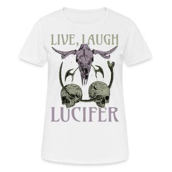 Live Love Luzifer Goth Festival Death Metal - Frauen T-Shirt atmungsaktiv - Weiß - Vorne - AI Model Female 172 dark (172cm)