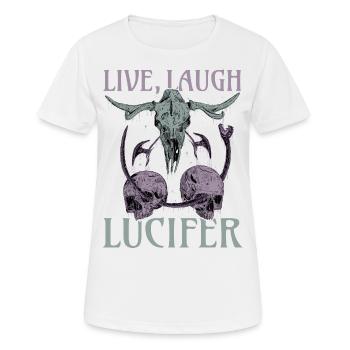 Live Love Luzifer Goth Festival Death Metal - Frauen T-Shirt atmungsaktiv - Weiß - Vorne - AI Model Female 172 dark (172cm)