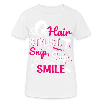Coiffeur Coiffeur Coiffeur Coiffeur - T-shirt respirant Femme - blanc - Devant - AI Model Female 172 dark (172cm)