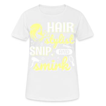 Coiffeur Coiffeur Coiffeur Coiffeur - T-shirt respirant Femme - blanc - Devant - AI Model Female 172 dark (172cm)