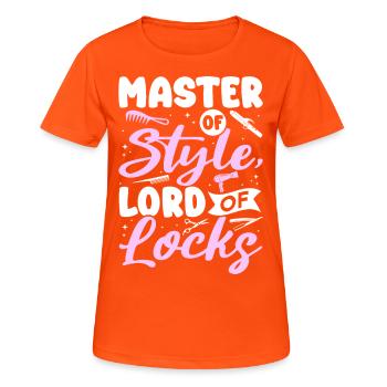 Frisörin Haarstylist Friseursalon Barber Friseurim - Frauen T-Shirt atmungsaktiv - Neonorange - Vorne - AI Model Female 172 dark (172cm)