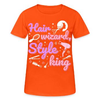 Frisörin Haarstylist Friseursalon Barber Friseurim - Frauen T-Shirt atmungsaktiv - Neonorange - Vorne - AI Model Female 172 dark (172cm)