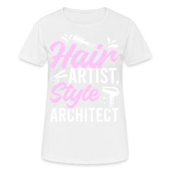 Coiffeur Coiffeur Coiffeur Coiffeur - T-shirt respirant Femme - blanc - Devant - AI Model Female 172 dark (172cm)