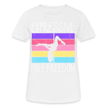 Danseuse de pole dance, Pole dance, Pole dance - T-shirt respirant Femme - blanc - Devant - AI Model Female 172 dark (172cm)