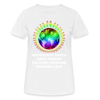 contre le racisme, contre la droite, contre les nazis, l’amour - T-shirt respirant Femme - blanc - Devant - AI Model Female 172 dark (172cm)