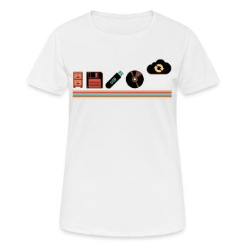 IT Geek, PC Accessories Storage Devices Evolution - Women's Breathable T-Shirt - white - Front - AI Model Female 172 dark (172cm)
