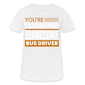 drôle de chauffeur de bus scolaire chauffeur de bus scolaire disant cadeau - T-shirt respirant Femme - blanc - Devant - AI Model Female 172 dark (172cm)