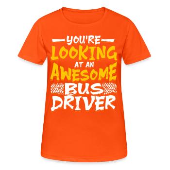 lustiges Busfahrer Schulbusfahrer Spruch Geschenk - Frauen T-Shirt atmungsaktiv - Neonorange - Vorne - AI Model Female 172 dark (172cm)