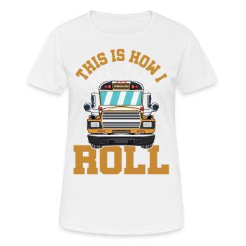 drôle de chauffeur de bus scolaire chauffeur de bus scolaire disant cadeau - T-shirt respirant Femme - blanc - Devant - AI Model Female 172 dark (172cm)
