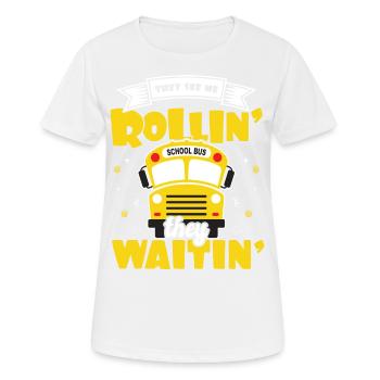 drôle de chauffeur de bus scolaire chauffeur de bus scolaire disant cadeau - T-shirt respirant Femme - blanc - Devant - AI Model Female 172 dark (172cm)
