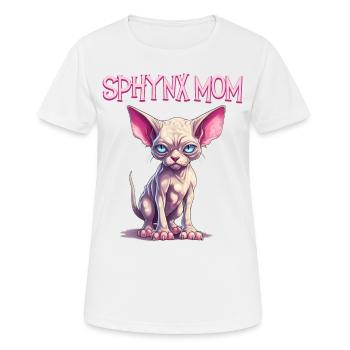 Sphynx Katzen Mama, Katzenliebhaber Nacktkatze - Frauen T-Shirt atmungsaktiv - Weiß - Vorne - AI Model Female 172 dark (172cm)