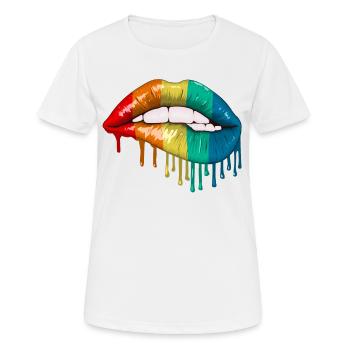 Gender Lesben, Schwule, Trans, Queer Regenbogen - Frauen T-Shirt atmungsaktiv - Weiß - Vorne - AI Model Female 172 dark (172cm)