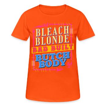 Retro design: beach blonde, poorly built – - Women's Breathable T-Shirt - neon orange - Front - AI Model Female 172 dark (172cm)