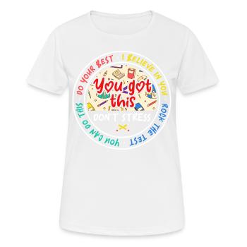 Rock the Test! Student, Pupil, Teacher - Women's Breathable T-Shirt - white - Front - AI Model Female 172 dark (172cm)