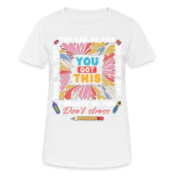 Rock the Test! Student, Pupil, Teacher - Women's Breathable T-Shirt - white - Front - AI Model Female 172 dark (172cm)