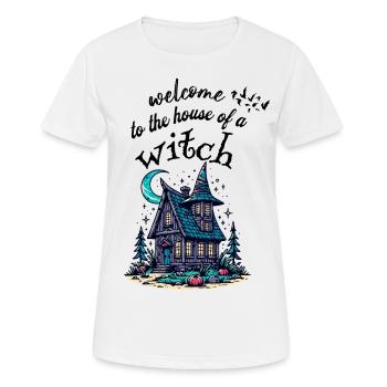 willkommen im Hexenhaus - Hexe Spruch und Motiv - Frauen T-Shirt atmungsaktiv - Weiß - Vorne - AI Model Female 172 dark (172cm)