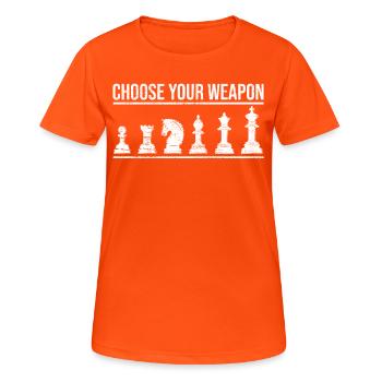 Chess Club Game Horse Chess Figure Men + Women - Women's Breathable T-Shirt - neon orange - Front - AI Model Female 172 dark (172cm)