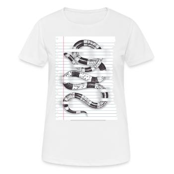 Serpent astucieux pour les amoureux de la nature et les gardiens de terrarium - T-shirt respirant Femme - blanc - Devant - AI Model Female 172 dark (172cm)