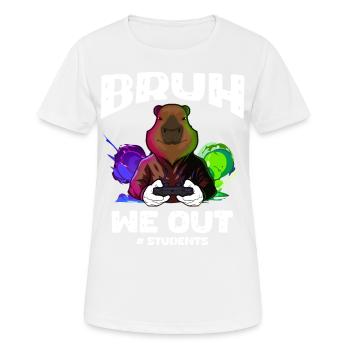 Tenue pour les étudiants, amusante pour les jours d’école et les joueurs - T-shirt respirant Femme - blanc - Devant - AI Model Female 172 dark (172cm)