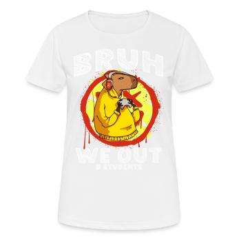 Tenue pour les étudiants, amusante pour les jours d’école et les joueurs - T-shirt respirant Femme - blanc - Devant - AI Model Female 172 dark (172cm)