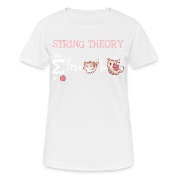 String Theorie Nerd Schrödingers Katze - Frauen T-Shirt atmungsaktiv - Weiß - Vorne - AI Model Female 172 dark (172cm)