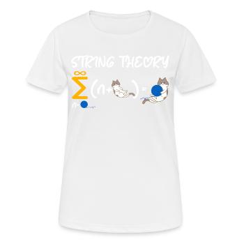 String Theorie Nerd Schrödingers Katze - Frauen T-Shirt atmungsaktiv - Weiß - Vorne - AI Model Female 172 dark (172cm)
