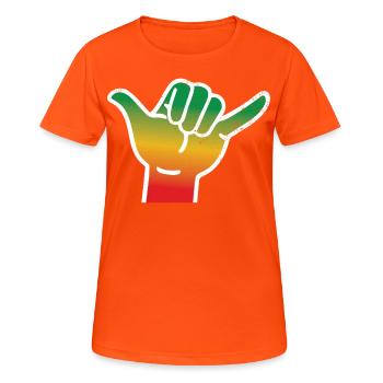 Rastafari Music Vibes Only Rasta Jamaica Reggae - Women's Breathable T-Shirt - neon orange - Front - AI Model Female 172 dark (172cm)