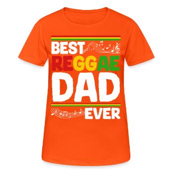 Rastafari Papa Musique Fête des pères Rasta Jamaïque Reggae - T-shirt respirant Femme - orange néon - Devant - AI Model Female 172 dark (172cm)