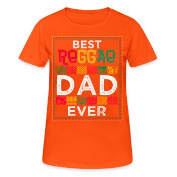 Rastafari Papa Musique Fête des pères Rasta Jamaïque Reggae - T-shirt respirant Femme - orange néon - Devant - AI Model Female 172 dark (172cm)