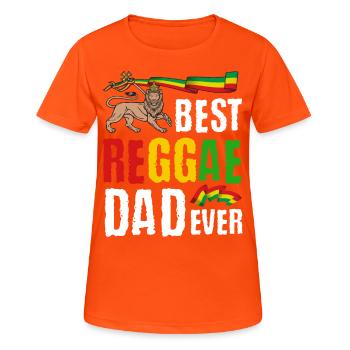 Rastafari Papa Musique Fête des pères Rasta Jamaïque Reggae - T-shirt respirant Femme - orange néon - Devant - AI Model Female 172 dark (172cm)